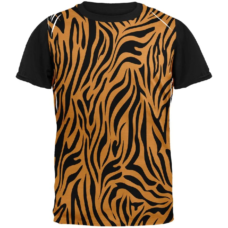 Zebra Print Orange Adult Black Back T-ShirtSkateboard T-Shirts