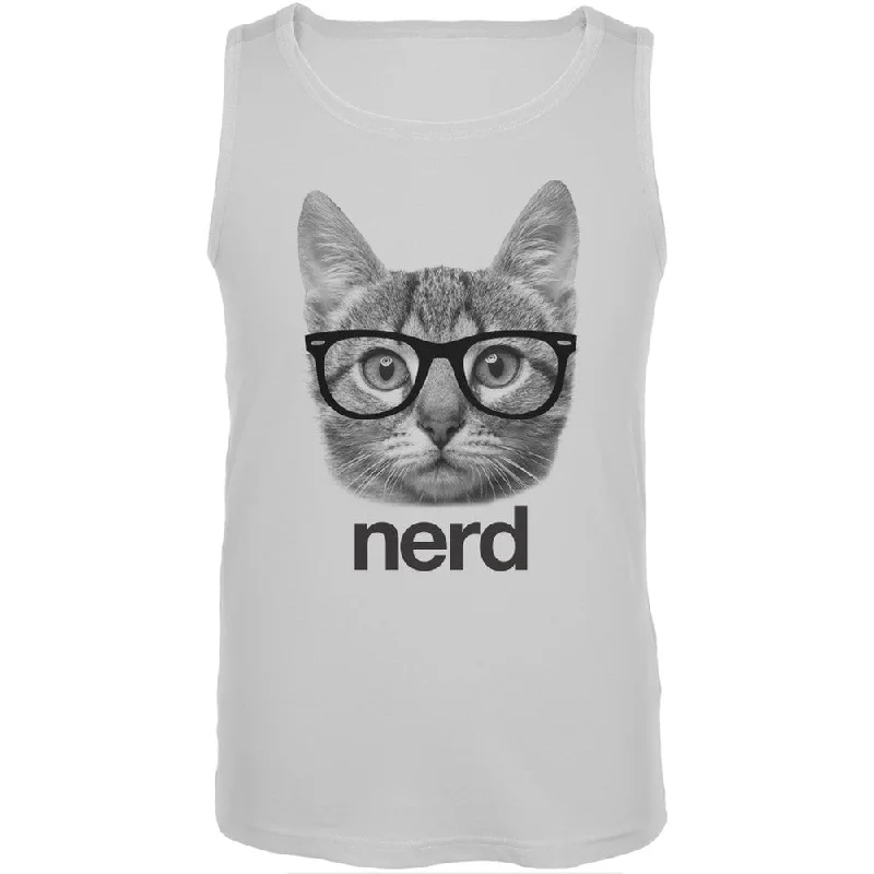 Nerdy Cat Tank TopLeather-Paneled T-Shirts