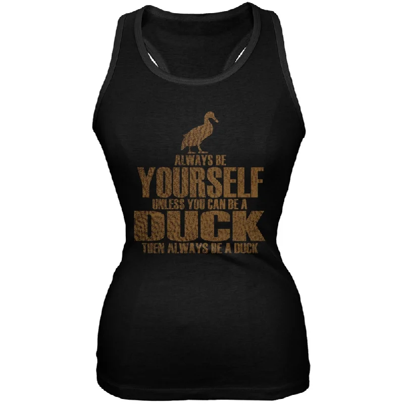 Always Be Yourself Duck Black Juniors Soft Tank TopUrban T-Shirts