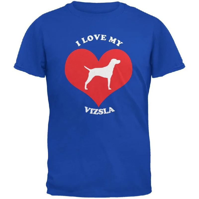 Valentines I Love My Vizsla Royal Adult T-ShirtColorblock T-Shirts