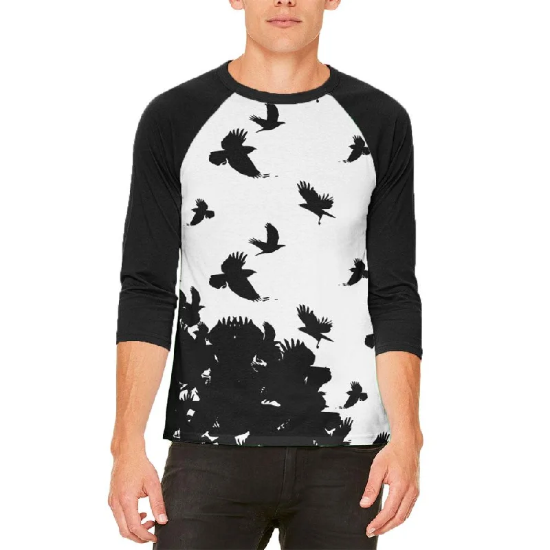 Crow Raven Flying Winter Autumn Mens Raglan T ShirtGlitter T-Shirts