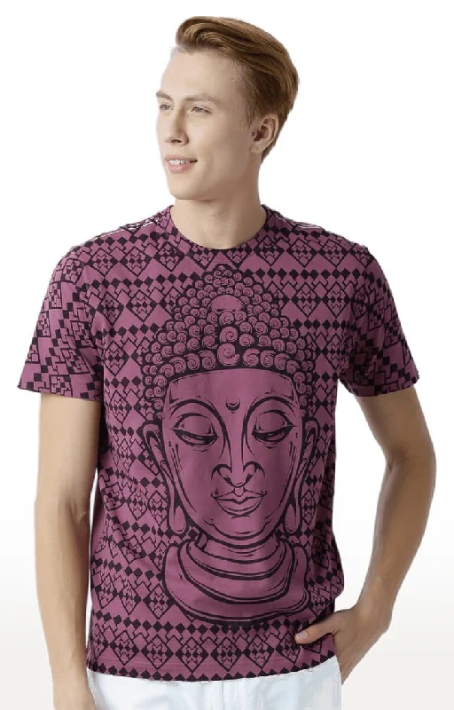 Huetrap Maroon Mens Short Sleeve Graphic Printed Tshirt-HT16MKGRAPLU00298Jersey Short Sleeve Tops