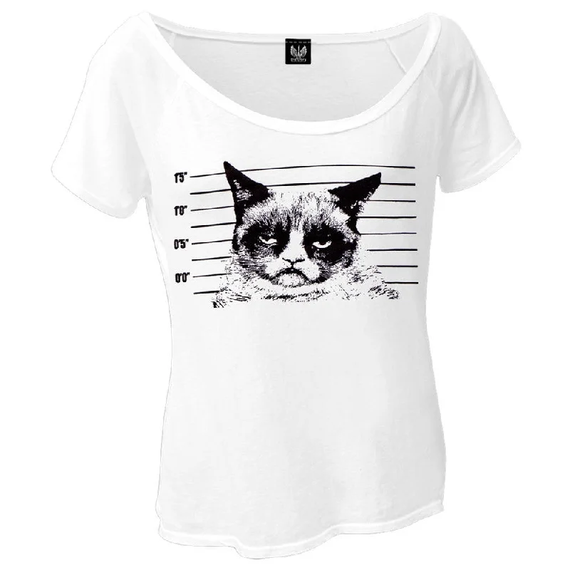 Grumpy Cat - Mug Shot Juniors Dolman T-ShirtStudded T-Shirts