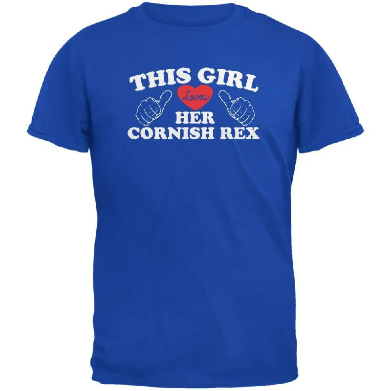 Valentines This Girl Loves Her Cornish Rex Royal Adult T-ShirtFrench Terry T-Shirts