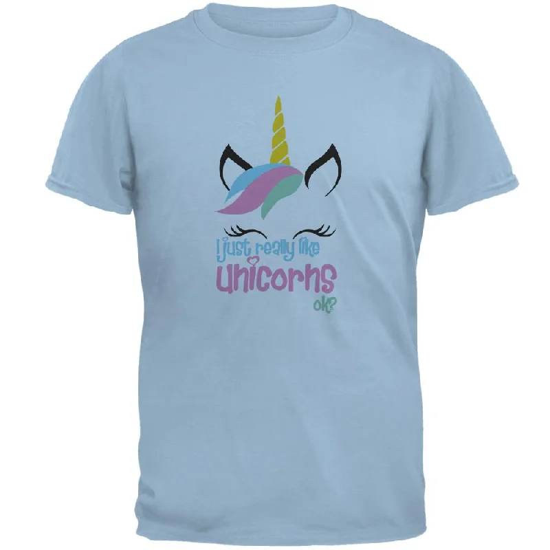 I Just Really Like Unicorns ok? Mens T ShirtFringed T-Shirts