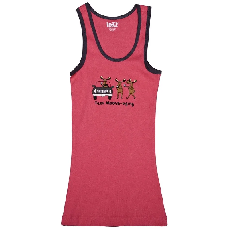 Text Moose-aging Juniors Tank TopFitted T-Shirts