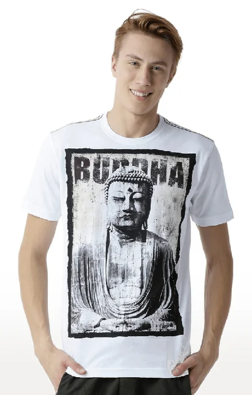 Huetrap White Mens Short Sleeve Graphic Printed Tshirt-HT16MKGRAWHT00307Luxury Short Sleeve Tops