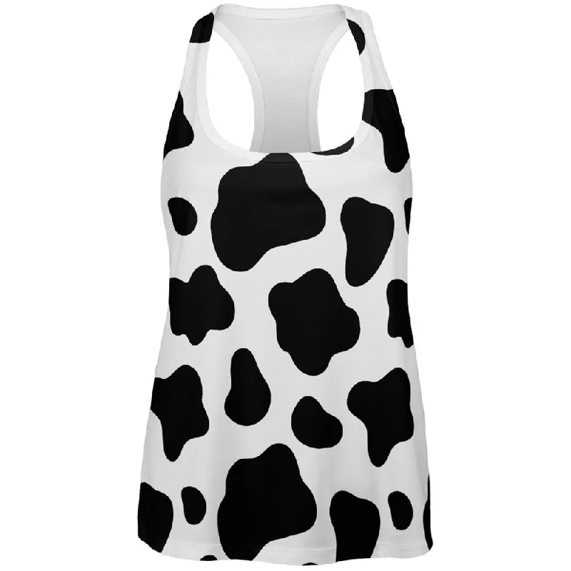 Cow Pattern Costume All Over Womens Racerback Tank TopLongline T-Shirts