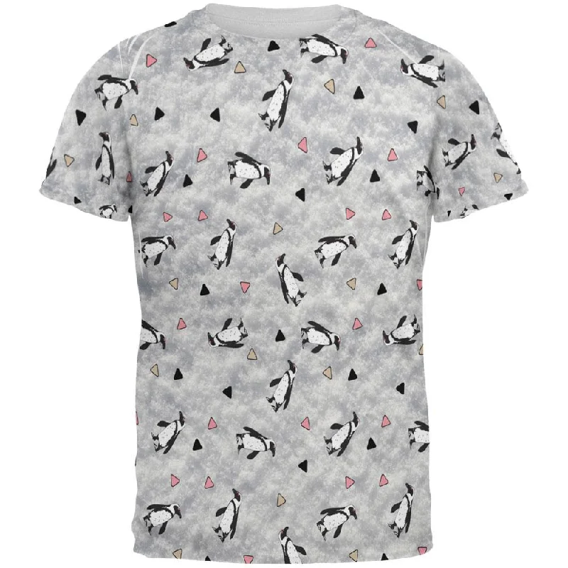 Retro Penguin Pattern All Over Mens T ShirtBeaded T-Shirts