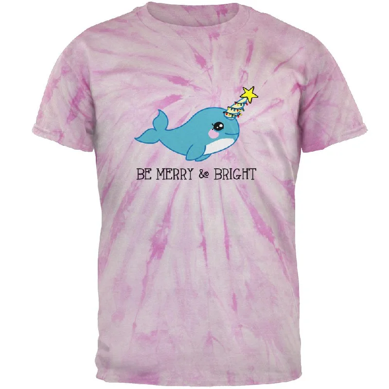 Christmas Narwhal Be Merry and Bright Mens T ShirtLongline T-Shirts