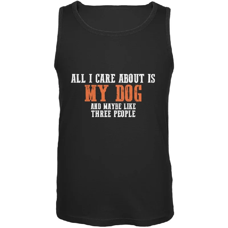 Sarcastic Care About My Dog Black Adult Tank TopWork T-Shirts