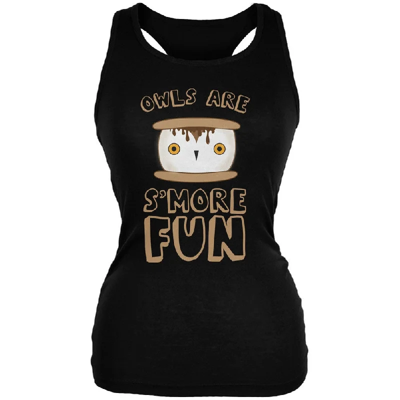 Owl Are S'More Fun Black Juniors Soft Tank TopSheer T-Shirts