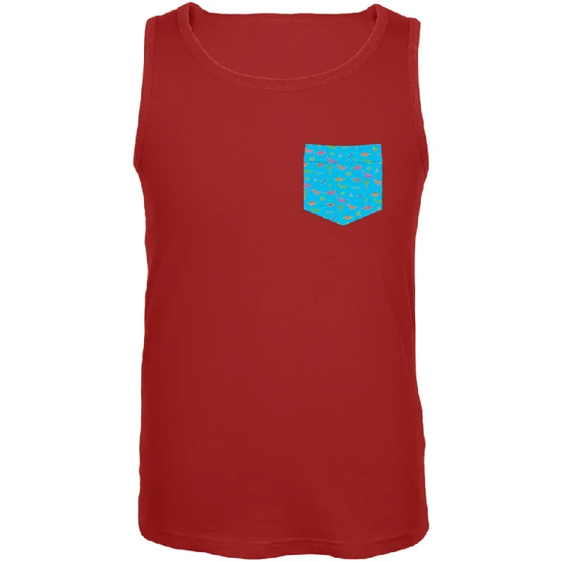 Faux Pocket Dinosaur Tank TopStudded T-Shirts