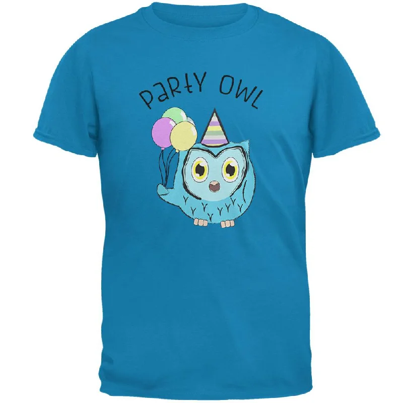 Party Owl Funny Cute Mens T ShirtCompression T-Shirts