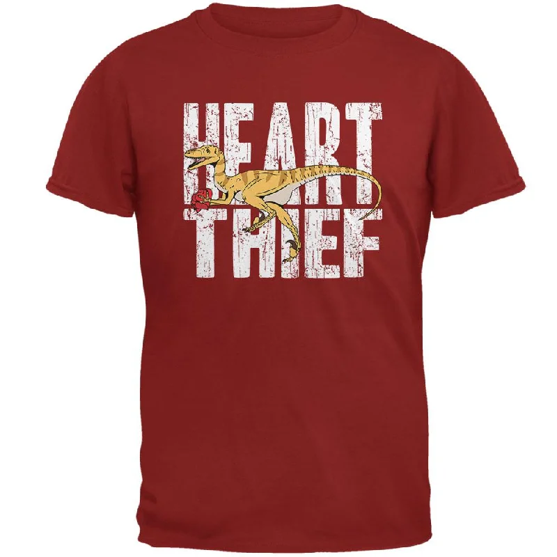 Valentine's Day Velociraptor Heart Thief Dino Mens T ShirtCollaborative T-Shirts