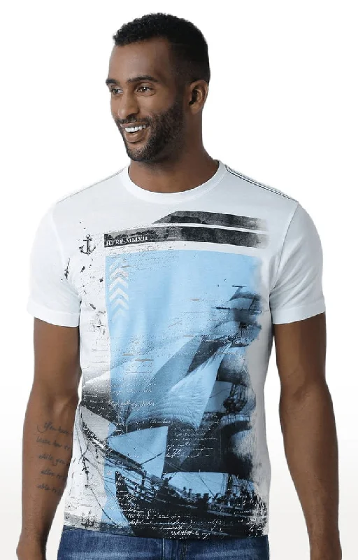 Huetrap White Mens Short Sleeve Graphic Printed Tshirt-HT16MKGRAWHT00378High-Fashion Short Sleeve Tops