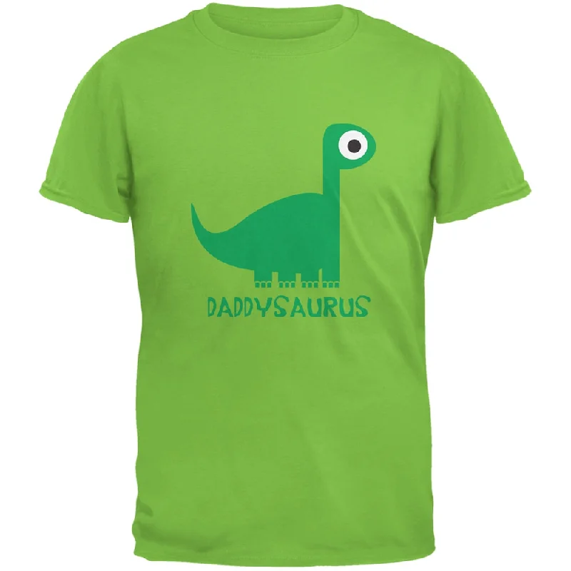 Daddysaurus Father and Child Lime Green Adult T-ShirtStreetwear T-Shirts