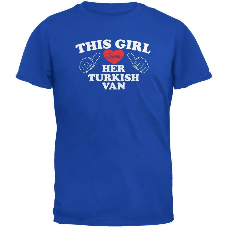 Valentines This Girl Loves Her Turkish Van Royal Adult T-ShirtDesigner T-Shirts