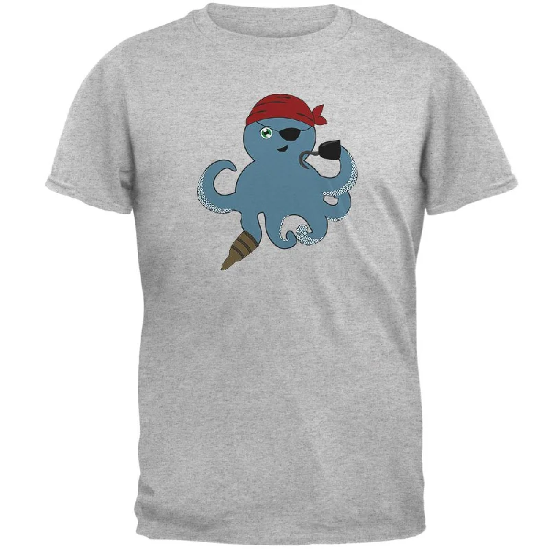 Cute Pirate Octopus Mens T ShirtWaterproof T-Shirts