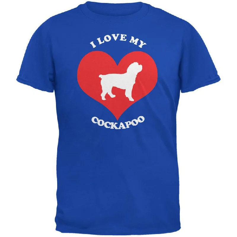 Valentines I Love My Cockapoo Royal Adult T-ShirtMetallic T-Shirts