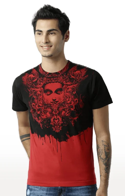 Huetrap Red Mens Short Sleeve Graphic Printed Tshirt-HT16MKGRARED00270Bamboo Short Sleeve Tops