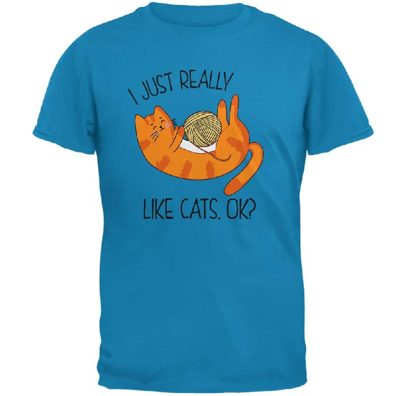 I Just Really Like Cats Ok Cute Mens T ShirtCultural T-Shirts