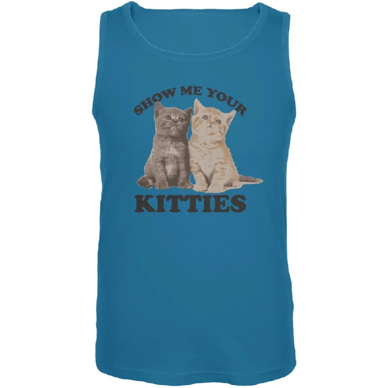 Show Me Your Kitties Turquoise Adult Tank TopFestival T-Shirts