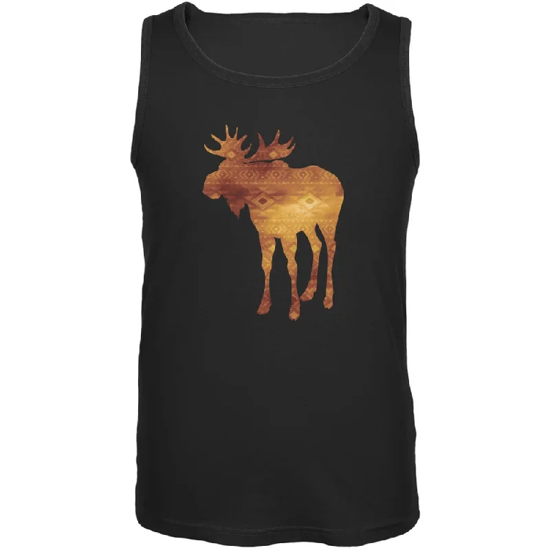 Native American Spirit Moose Black Adult Tank TopSheer T-Shirts