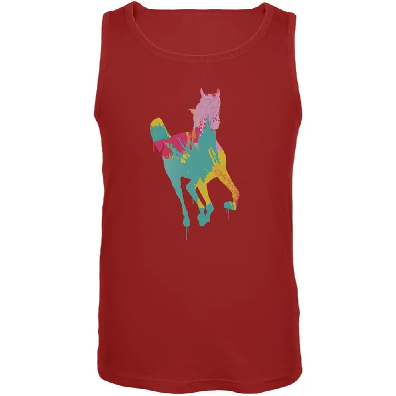 Splatter Horse Red Adult Tank TopLace-Up T-Shirts