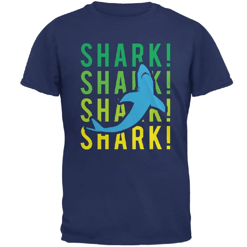 Shark Stacked Repeat Mens T ShirtBeaded T-Shirts