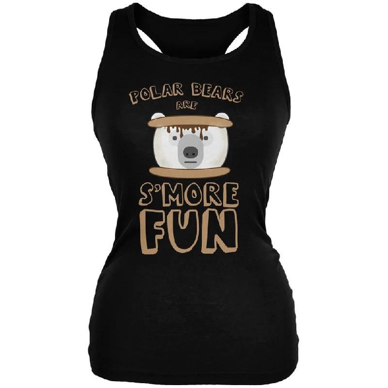 Polar Bear Are S'More Fun Black Juniors Soft Tank TopLeather-Paneled T-Shirts