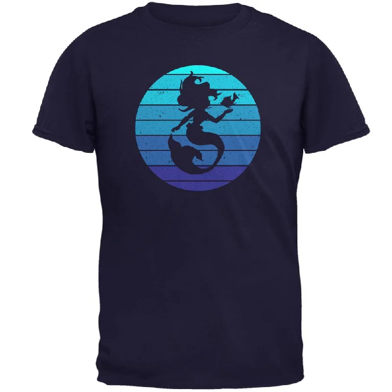 Mermaid Retro Ocean Blues Mens T ShirtWork T-Shirts