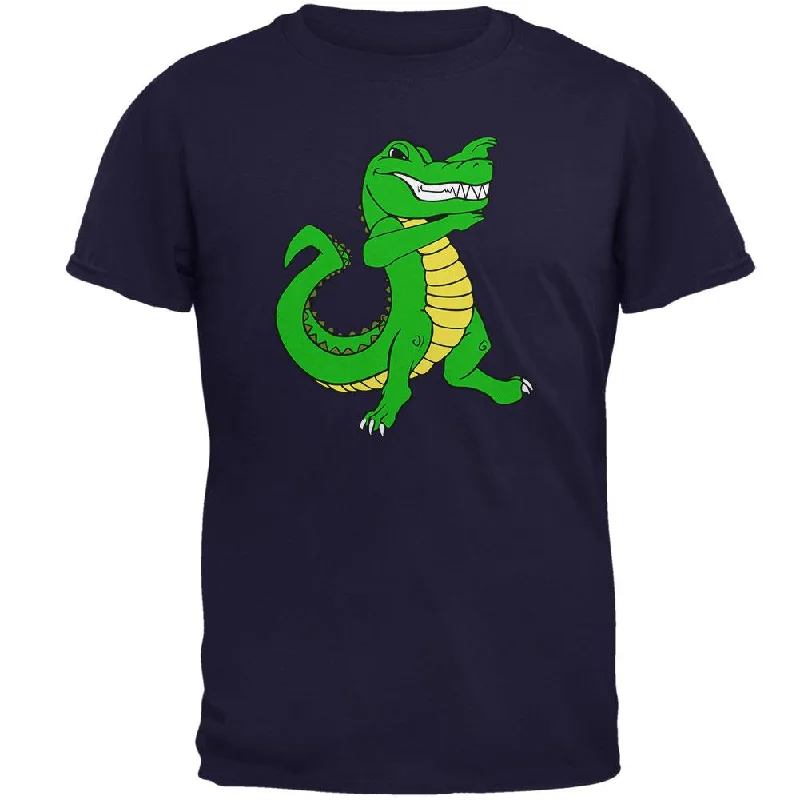 Mardi Gras Dabbing Alligator Mens T ShirtSports Team T-Shirts