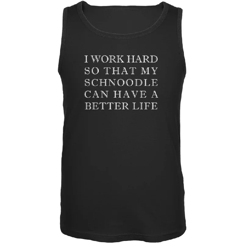 I Work Hard for My Schnoodle Black Adult Tank TopRelaxed Fit T-Shirts