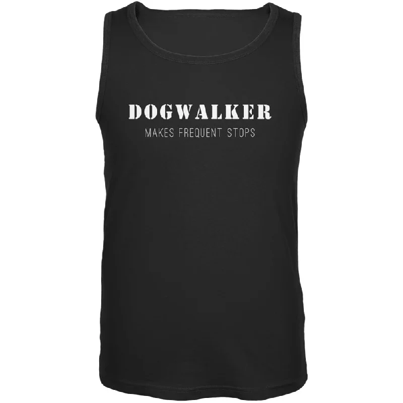 Dog Dogwalker Makes Frequent Stops Black Adult Tank TopReflective T-Shirts