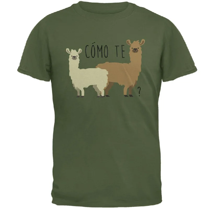 Como Te Llamas Funny Llama Pun Mens T ShirtLogo T-Shirts