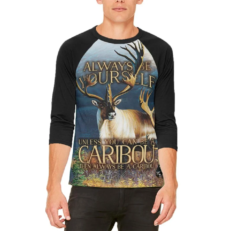 Always Be Yourself Caribou Reindeer Mens Raglan T ShirtFormal T-Shirts