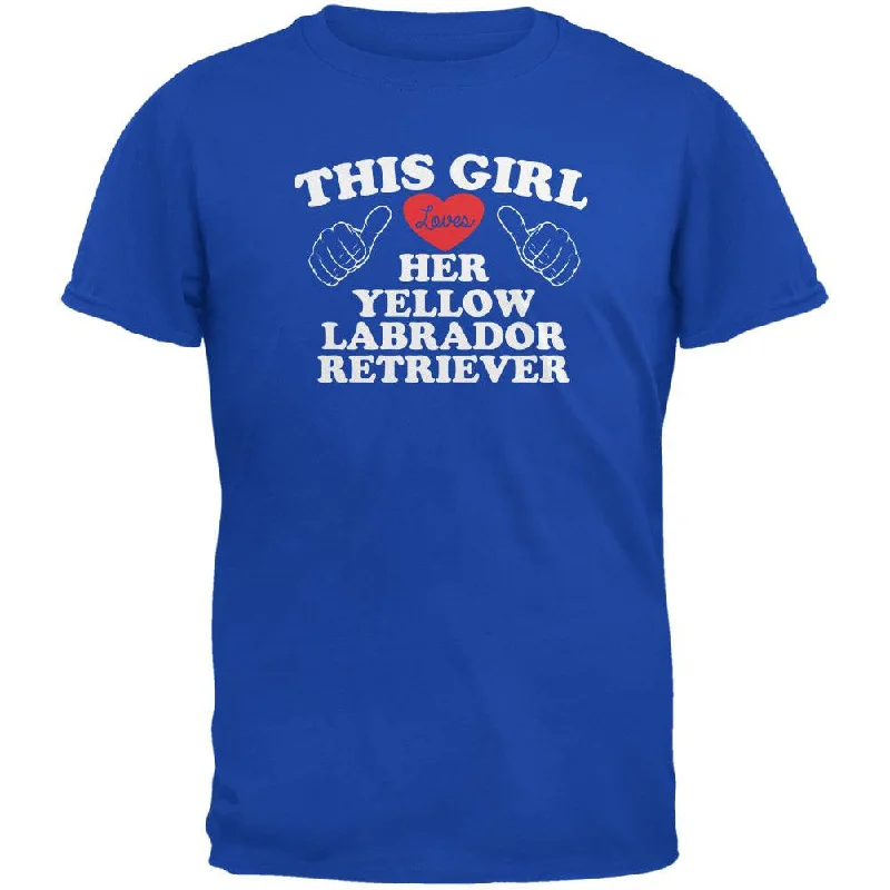 Valentines This Girl Loves Her Yellow Lab Royal Adult T-ShirtBlended Fabric T-Shirts