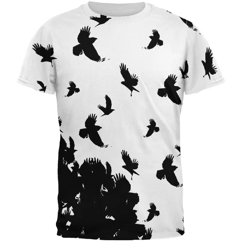 Crow Raven Flying Winter Autumn All Over Mens T ShirtPainted T-Shirts