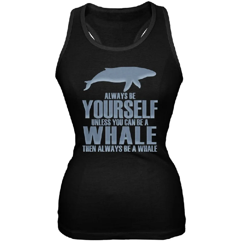 Always Be Yourself Whale Black Juniors Soft Tank TopBeaded T-Shirts