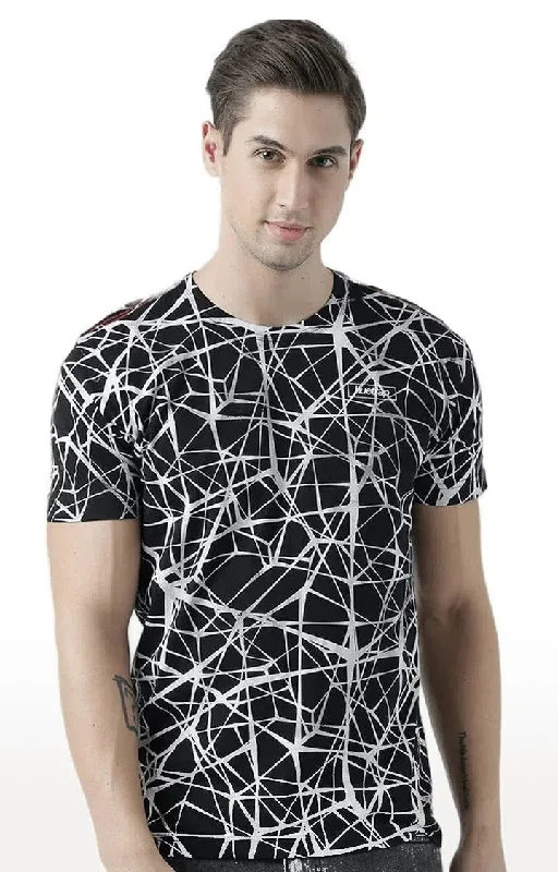 Huetrap Black Mens Short Sleeve Graphic Printed Tshirt-HT17MKGRABLK00768French Terry Short Sleeve Tops