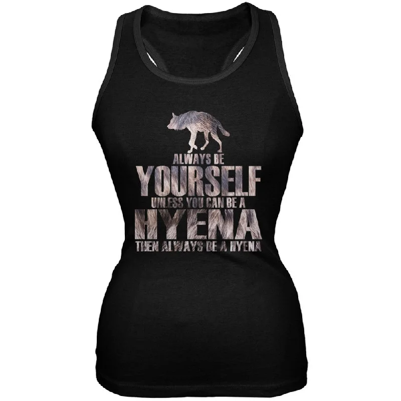 Always be Yourself Hyena Black Juniors Soft Tank TopCropped T-Shirts