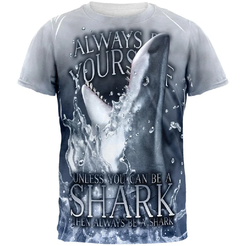 Always Be Yourself Unless Great White Shark All Over Mens T ShirtBlended Fabric T-Shirts