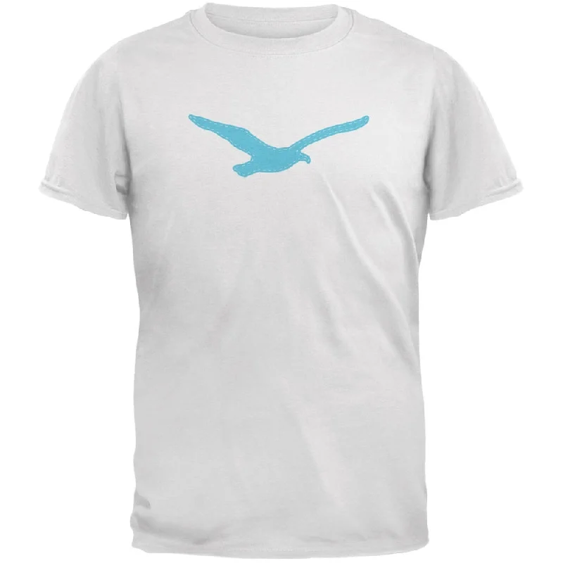 Seagull Faux Stitched White Adult T-ShirtHiking T-Shirts