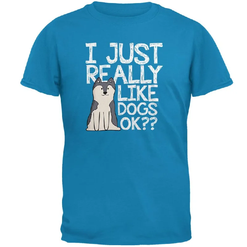 I Just Really Like Dogs Ok Cute Mens T ShirtPocket T-Shirts