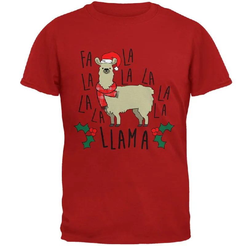 Christmas Fa La Llama Mens Soft T ShirtHip-Hop T-Shirts