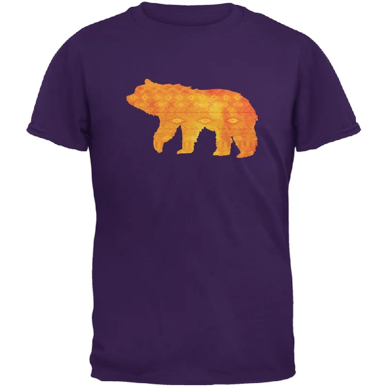 Native American Spirit Bear Purple Adult T-ShirtUrban T-Shirts