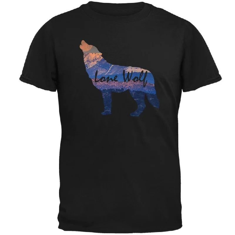 Lone Wolf Lanscape Mens T ShirtScoop Neck T-Shirts