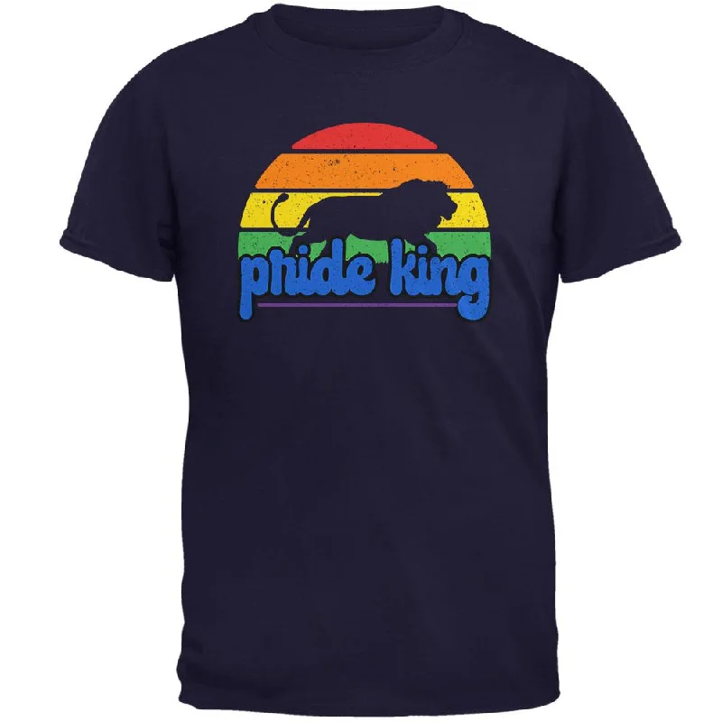 LGBTQ Lion Retro Sun Pride Mens T ShirtLounge T-Shirts