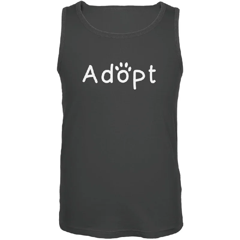 Adopt Cat Dog Paw Charcoal Grey Adult Tank TopFormal T-Shirts